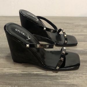 Vivianly Women’s Crib Heel Sandals Open Toe Doble Strap Square Stiletto Heel